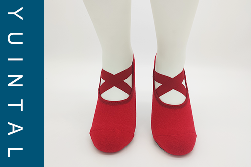 Elegant Designed Cross Ribbon Yoga Grip Socks 